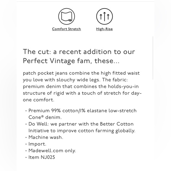 Madewell white The Perfect Vintage Wide-Leg Crop Jean 31p Patch Pocket - Picture 10 of 10